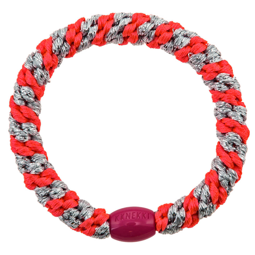 KKNEKKI (Haar)Band (PINK NEON SILVER GLITTER STRIPE)